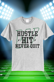 HUSTLE HIT NEVER QUIT Grey T-shirt
